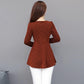 Women's Spring and Autumn Long-sleeved Top Large Size Waist Round Neck Solid Color Mother Top