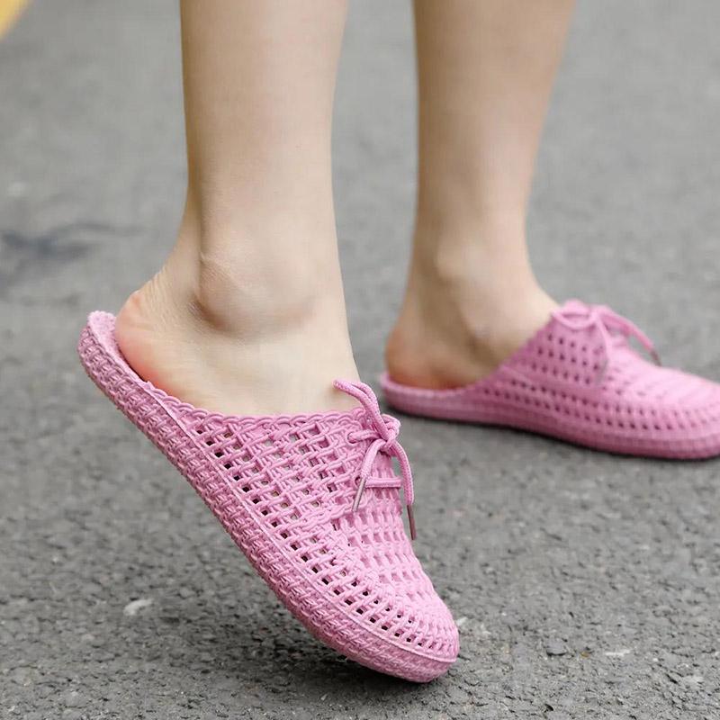 Women's Summer  Slippers Indoor Flat Bottom Breathable Non-slip Outer Wear Slippers