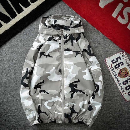 Spring and Autumn Sports Jacket Men's Camouflage Jacket Spring Middle School Students Handsome Casual Loose Sports Jacket
