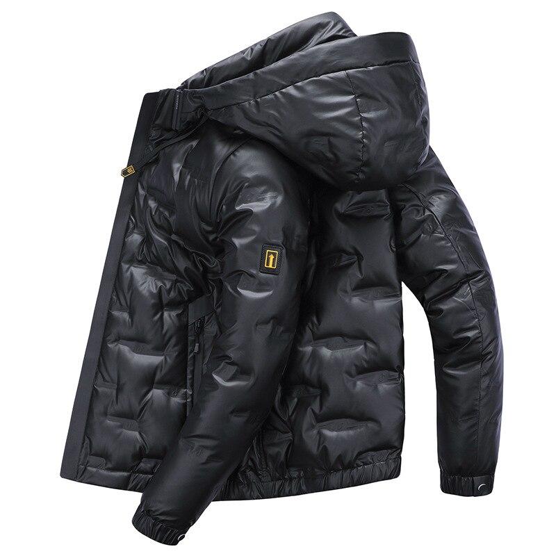 White Down Jacket Men's Thick Winter Hooded Warm Parka Coat Waterproof and Windproof