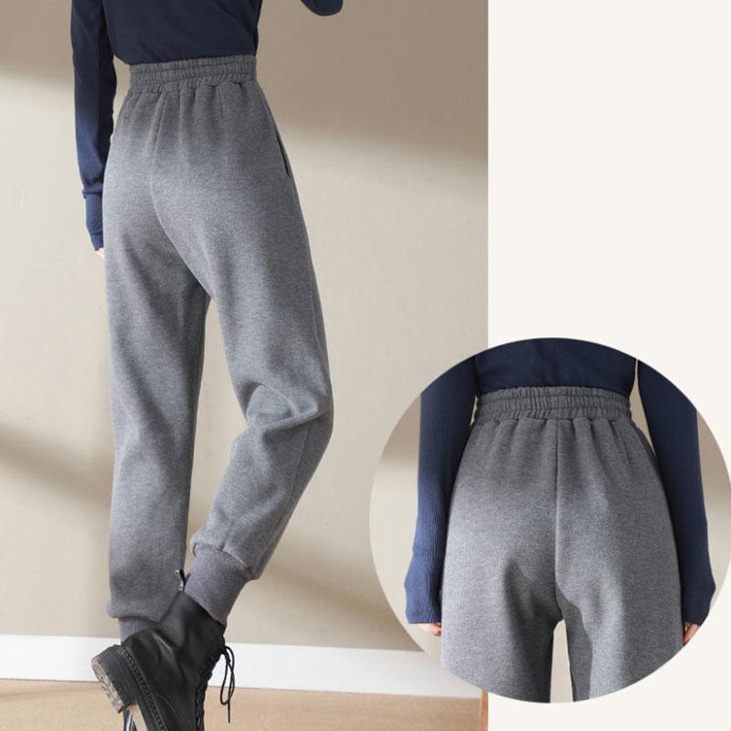 Lamb Velvet Sweatpants Women Plus Velvet Padded Outer Wear Super Thick Warm Cotton Trousers Autumn and Winter Plus Size Loose-fitting Sports Pants