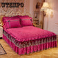 Bed Three-piece Plus Velvet Thickened Subsided Skirt Continental Bed Cover 1.8M2M Velvet Sliding Cover