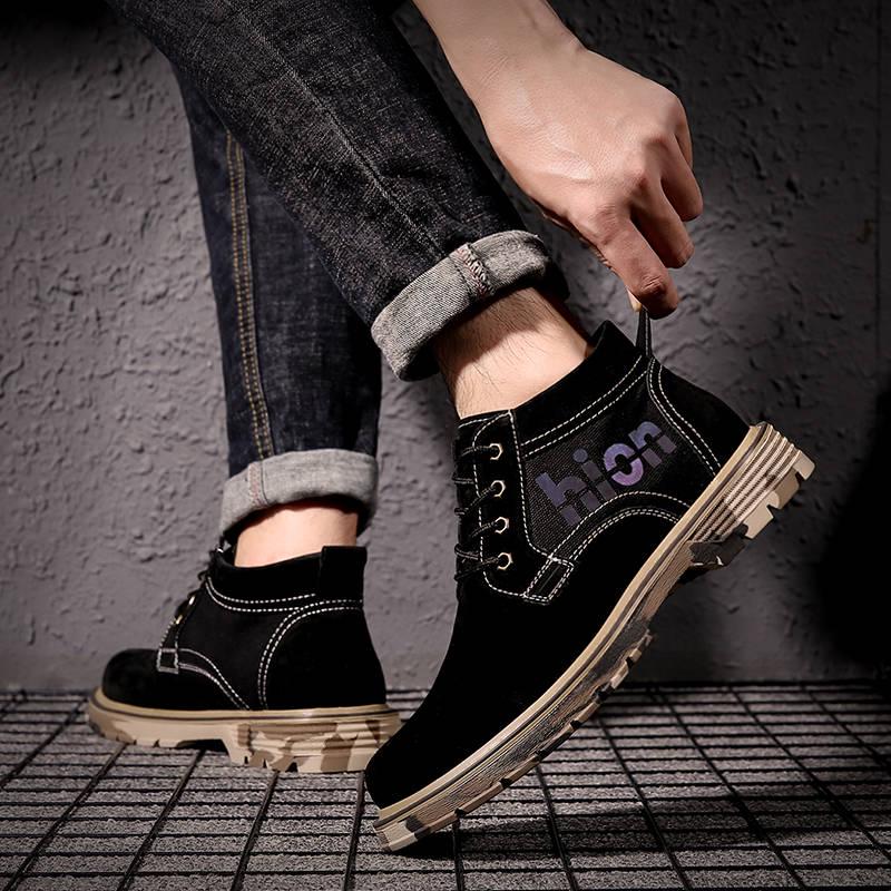 Men Boots Canvas Shoes Men Martin Boots High Top Ankle Boots Men Boots Fashion Casual Men Shoes