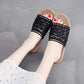 Lace Home Linen Slippers Four Seasons Summer Women's Indoor Non-slip Household Wooden Floor Mute Small Fragrance Sandals and Slippers