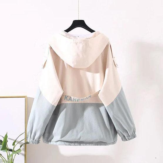 Women's Autumn Large Size Casual Hooded Coats Spring Casual Long Sleeve Loose Zipper Jackets