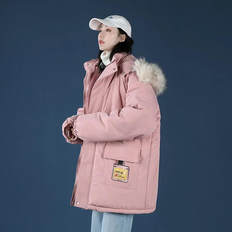 Winter Cotton-padded Clothes Women's Fluffy Cotton-padded Clothes Tooling Fashion Design Is Full of Trendy