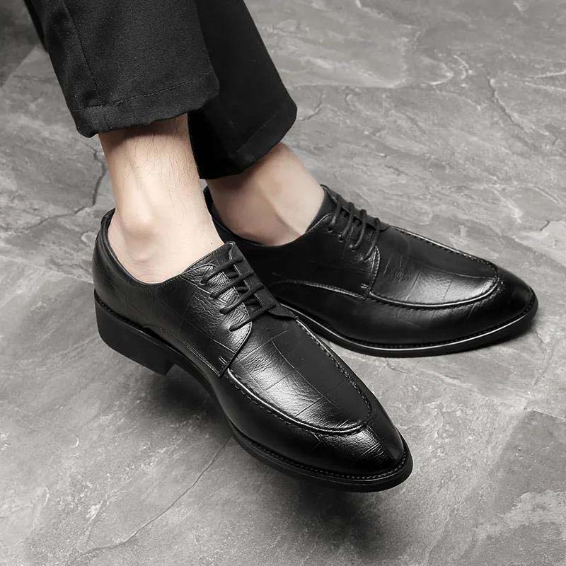 Men's Leather Shoes Spring and Autumn Breathable Casual Shoes Work Men's Shoes
