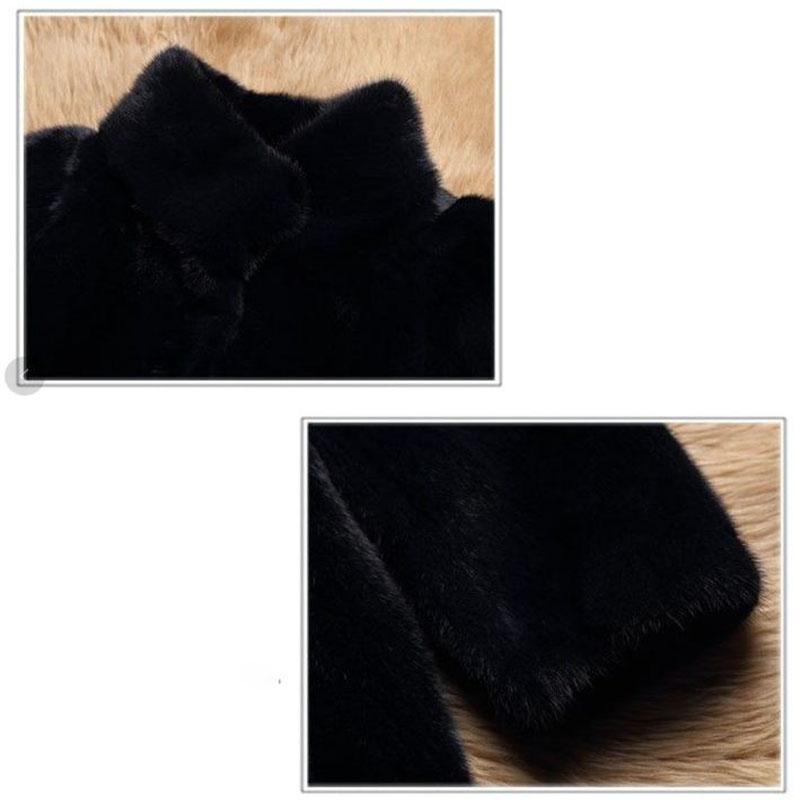 Mink Fleece Jacket Winter  Temperament Stand-up Collar Thickened Warmth In The Long Section of Fur All-in-one Plush Coat Suitable for Women