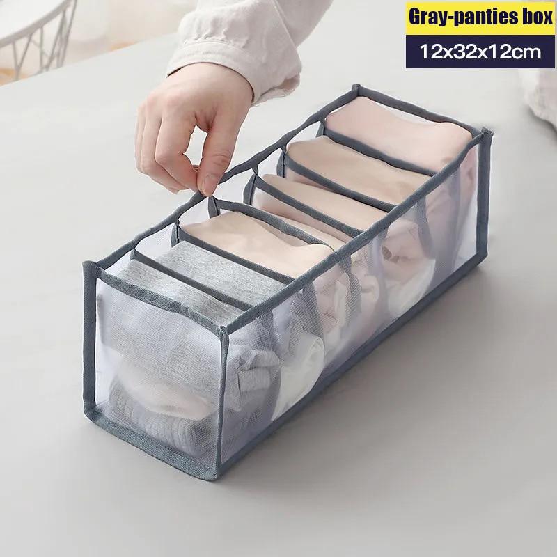 Underwear Storage Organizer for Clothes Separated Socks Shorts Bra Storage Boxes Dormitory Closet Organizer Drawer Washable