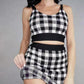 2pcs/set Women's Knit Suit Plaid Camisole Hip Skirt Two-piece Set bodycon Short Skirt Two-piece Women Outfits