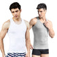 100% Cotton Men's Vest Fitness Stretch Bottoming Shirt Summer Vest Round Neck Sleeveless Vest (2 Pieces)