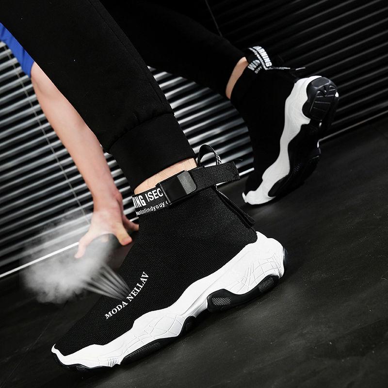 High-top Sneakers Male Korean Version of The Trend of Wild Socks Shoes Young Students Tide Shoes Men