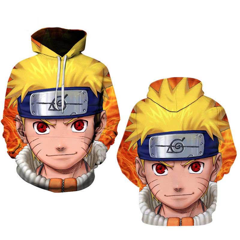 Spring and autumn coat 3D printing cartoon anime clothing woman plus size hooded sweater men
