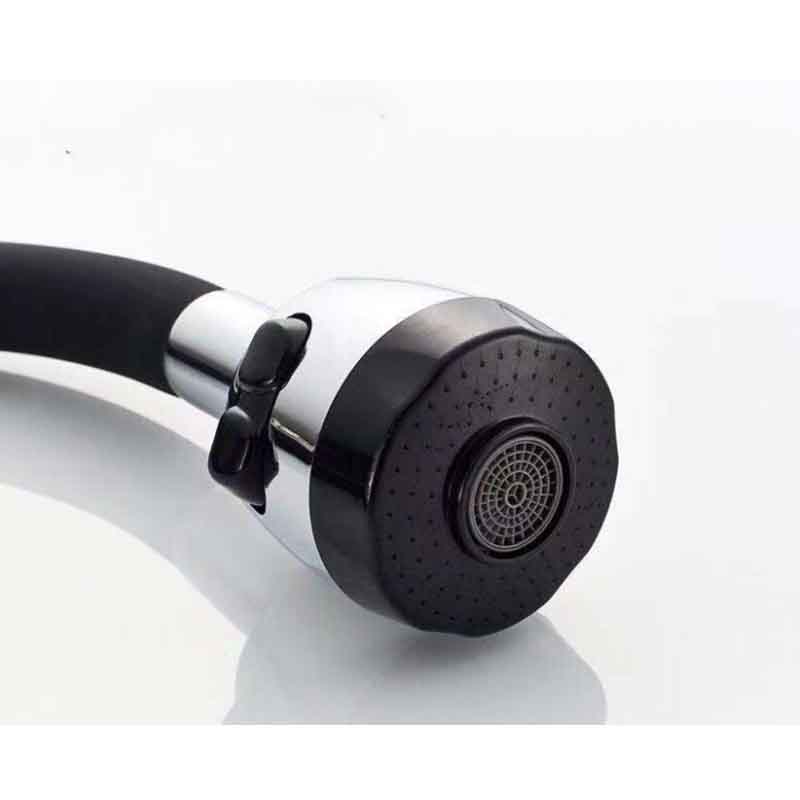 Polished Chrome Black Single Handle Kitchen Basin Faucet 360 Degree Rotating