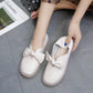 Women's Two Ways To Wear Small White Shoes Spring Shallow Ladies Shoes Flat Bow Soft Bottom Home Comfortable Mother Shoes Slip-on Student Casual Shoes