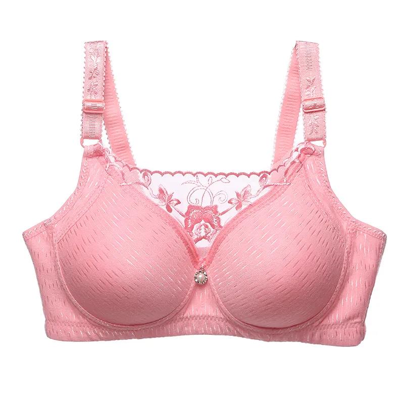 Women Medium Mold Cup Tube Top Sexy Lace Anti-glare Anti-sagging Adjustment Type Without Steel Ring Upper Support Breathable Cotton Bra