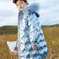 Children's Down Jacket Mid-length Shiny Face Girls Big Children Thickened Children's Winter Western-style Disposable Jacket