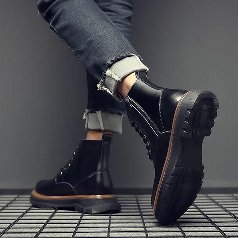 Martin Boots Autumn Men's High-top Boots Men's Leather Men's High-top Shoes Men's Motorcycle Boots Leather Boots