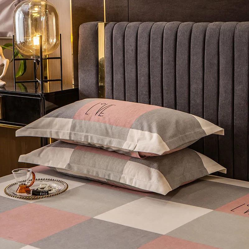Pure Cotton Pillow Case Thickened Brushed Double Pillow Case Cotton Pillow Skin 48x74 One Pair Pack