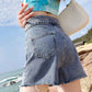 White Denim Shorts Women's Summer Loose High Waist All-match A-line Wide-leg Ripped Shorts