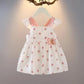 Girls Vest Dress Summer Polka Dot Sweet Butterfly Cotton Suspender Skirt Girl Cute Princess Skirt Sleeveless Waist A-line Skirt