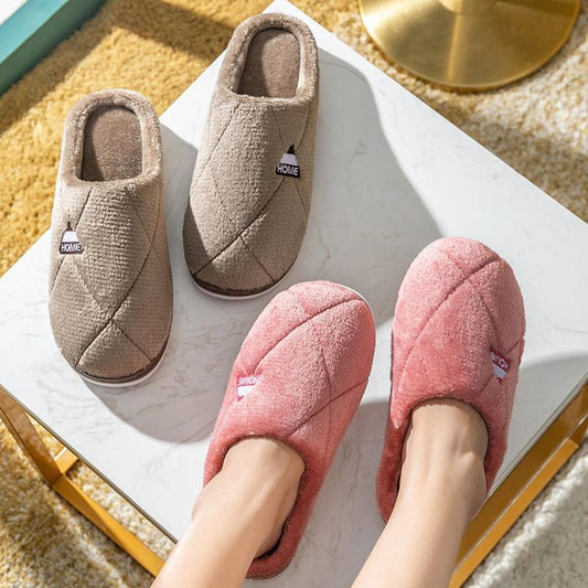 Winter Home Slippers Unisex Cartoon Cat Shoes Non-slip Soft Winter Warm House Slippers Indoor Bedroom Couples Floor Shoes