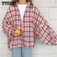 Plus Size Blouse Shirt Fashion Women Tops and Blouses  Long Sleeve Female Shirt Striped Plaid