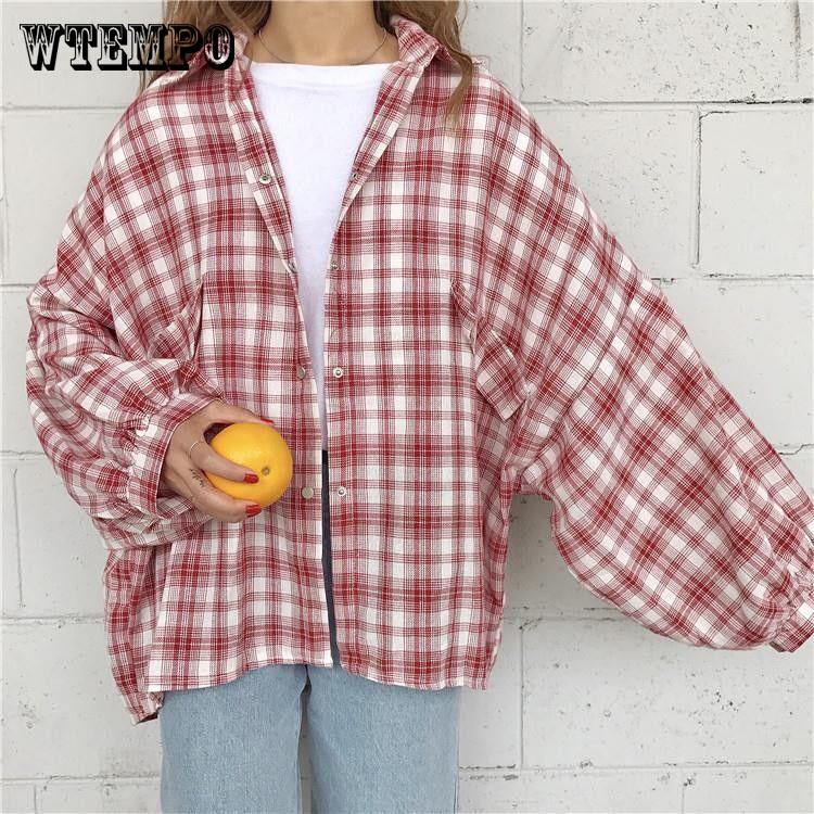 Plus Size Blouse Shirt Fashion Women Tops and Blouses  Long Sleeve Female Shirt Striped Plaid
