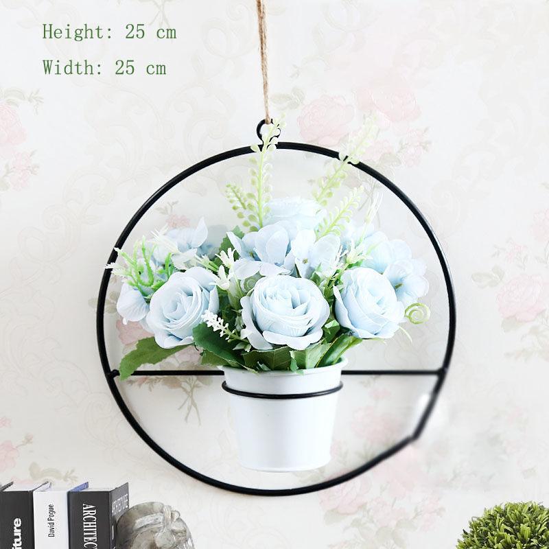 Home Hanging Wall Hanging Decoration Artificial Flower Wall Pendant Simulation Plastic Flower Basket Living Room Wall Decoration Floral Potted Plant