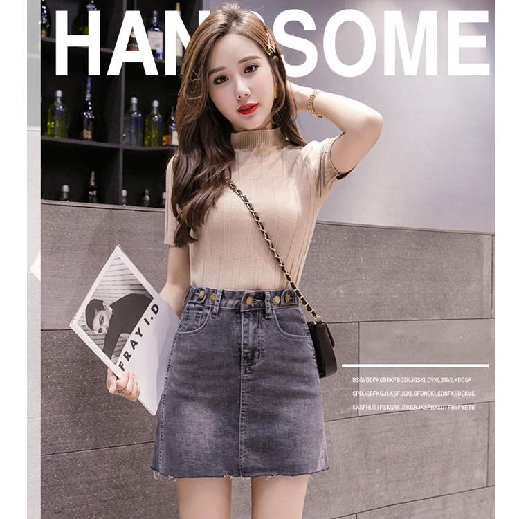 Sexy Women Denim Mini Skirt Fashion Summer High Waist Korean Skirt Blue Package Hip Jeans Harajuku Plus Size Cotton