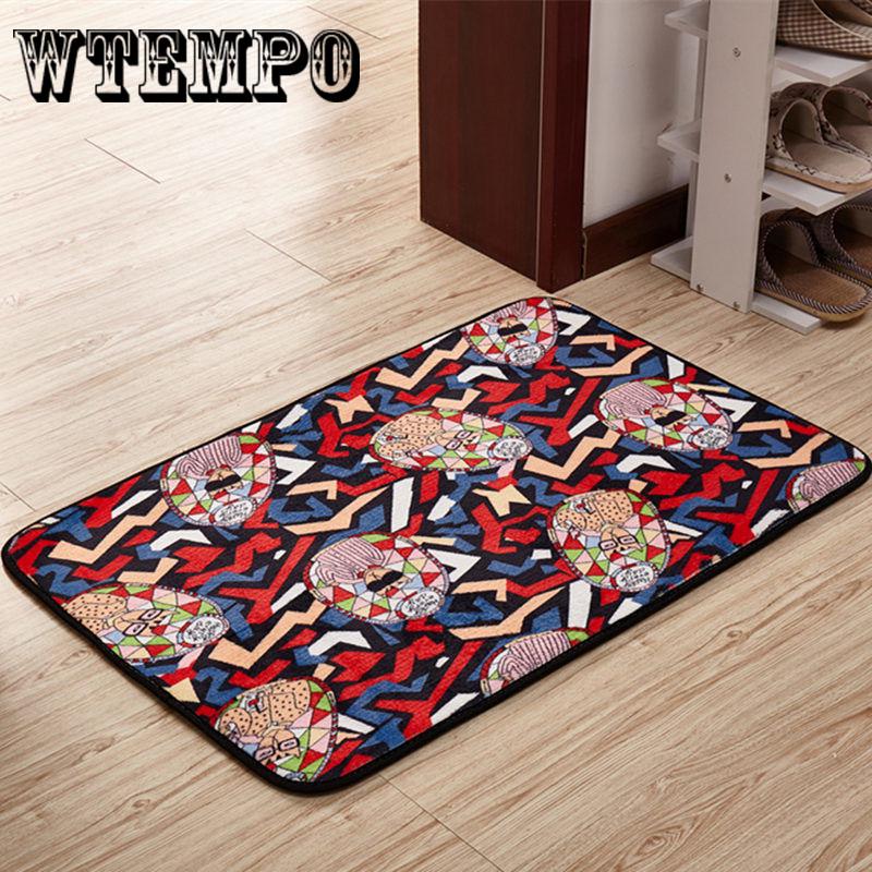 Kitchen Floor Mat Anti-slip Tape Rugs For Kitchen  Printed Bathroom Carpet Doormat