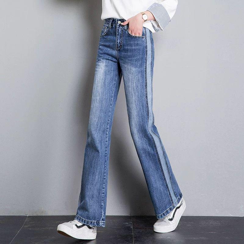 Wide Leg Jeans Woman High Waist Denim Pants Ladies Trousers Vintage Loose Casual Bell Bottom Jeans