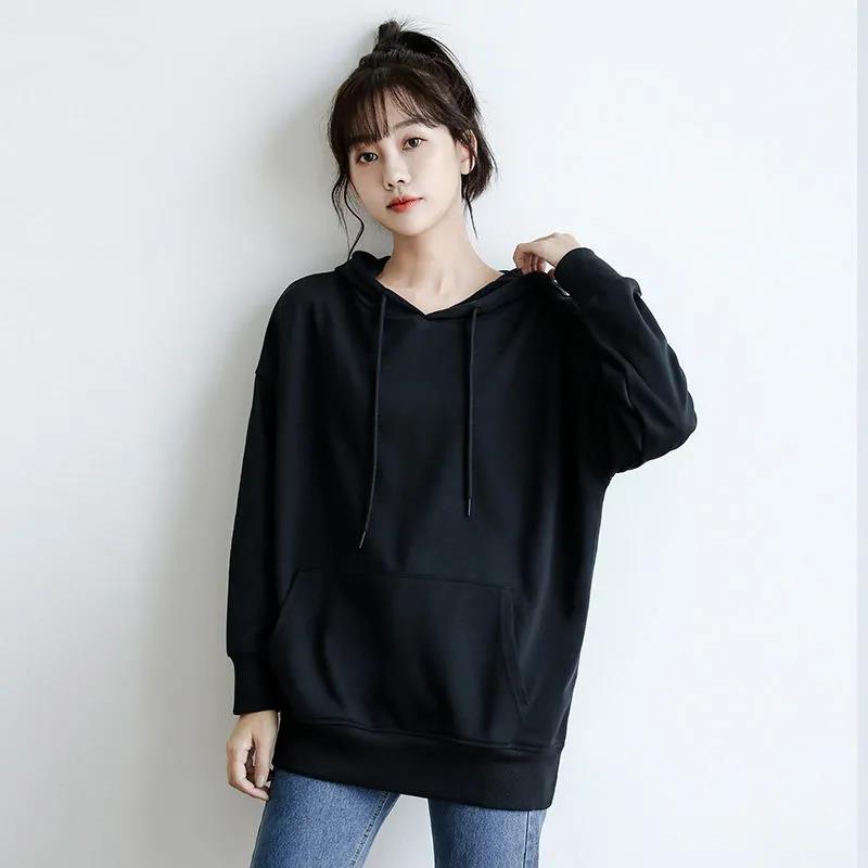 Hoodied Long Sleeve Streetwear Harajuku Sweatshirt Women Unisex Sport Hoody Tops