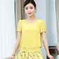 Ice Silk Solid Color Oversized Loose Large Size Chiffon Shirt Mommy Short Sleeve Thin Shirt