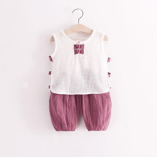 Cotton Baby Sets Leisure Sports Boy Girl Button T-shirt + Shorts Sets Toddler Clothing Baby Boy Girl Clothes