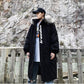 Winter Fur Collar Warm Men's Cotton Coat Large Size Loose Mid-length Parka Coat Hooded Over-the-knee Coat Thick Coat