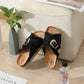 Summer Women's Shoes Handmade Hemp Rope Drag Sandals Cross Denim Increased Thick Bottom All-match Retro Popular Fashion Slippers