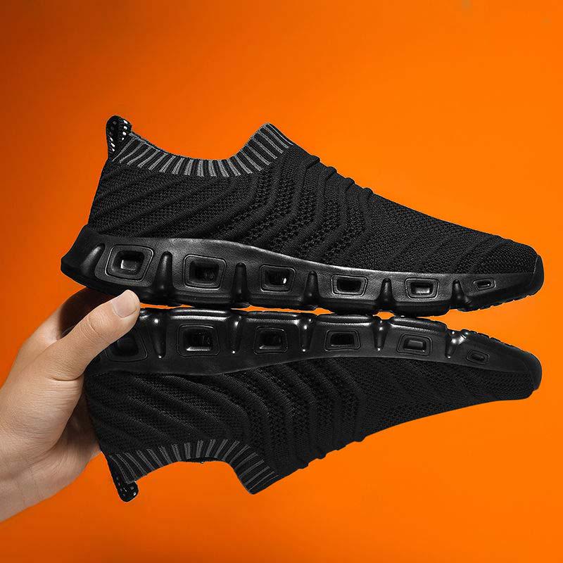 Plus Size 39-48 Summer Men Knitting Sneakers Comfortable Running Basketball Shoes Students Breathable Shockproof Non-slip Shoes
