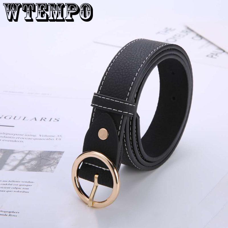Fashion Classic buckle Ladies wide belt Women's high quality female casual leather belts for jeans