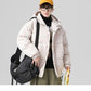 Winter Japanese Style Large Size Cotton-padded Jacket Korean Version of The Trend Loose Thick Coat Men's Drawstring Hooded Bread Suit Jacket Coat