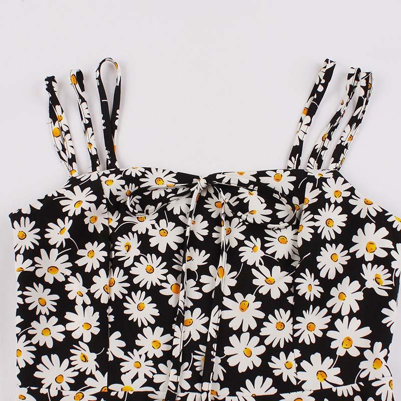 Ladies Floral Dress Summer Women's Sexy Holiday Large Skirt Sleeveless Sling Lace Short Dress
