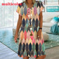 Women Summer Party Dress Casual Dress Print V-neck Ladies Dress Plus Size XS-8XL