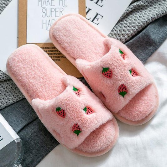 Cute Cotton Slippers In Autumn and Winter Indoor Warm Flat Shoes Comfortable Soft-soled Shoes Soft and Fluffy