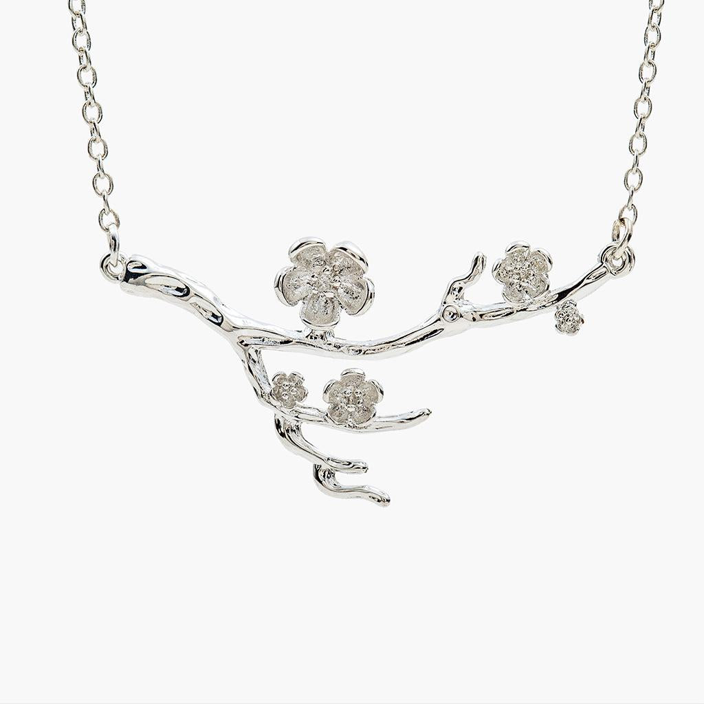 Fashion Ethnic Style Necklace Plum Blossom Branch Necklace Clavicle Chain Flower Ornament
