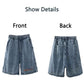 Loose and Thin Wide-leg Shorts Women's Summer Straight Denim Five-point Pants Trend