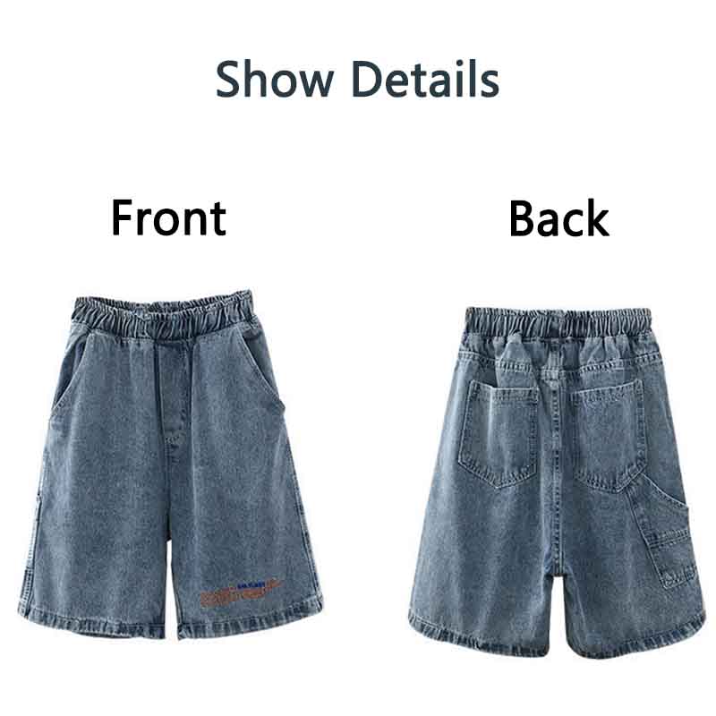 Loose and Thin Wide-leg Shorts Women's Summer Straight Denim Five-point Pants Trend