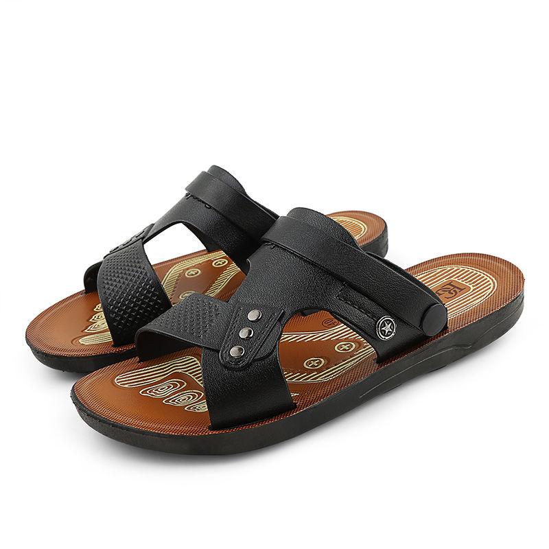 Sandals Men Summer New Open-toed Youth Beach Shoes Dual-use Beach Sandals and Slippers Non-slip Men's Sandals