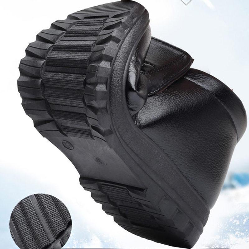 Winter Plush Warmth Plush High-top Leather Shoes Men Middle-aged and Elderly Shoes Cotton Shoes Non-slip Footwear Men's Shoes
