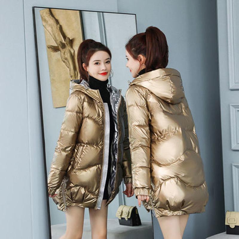 Disposable Cotton Clothes Women's Bright Cotton Coat Women's Short Winter Loose and Colorful Hooded Down Cotton Warm Thick Coat