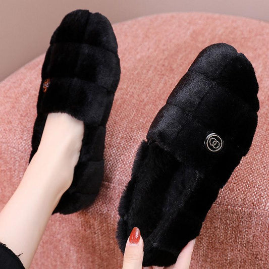 Women's Shoes Cotton Shoes Soft Bottom Non-slip Plus Velvet Thick Korean Version All-match Warmth Casual Plush Shoes